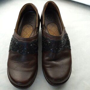 Ariat Brown Leather Western‎ Slip-On Clogs Mules Size 7.5B